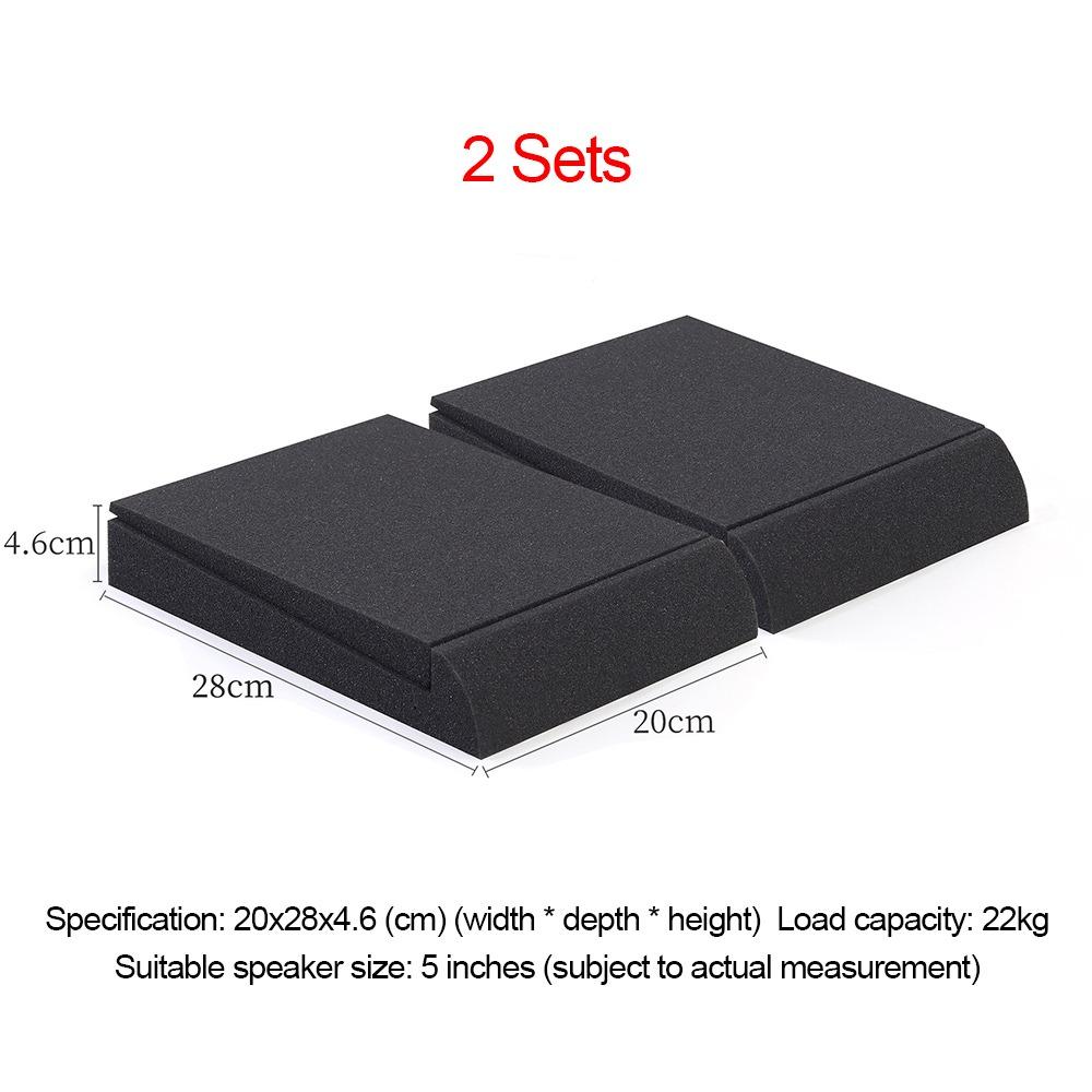 1/2 Sätze Stoßdämpfende Lautsprecher-Isolationspads Gehärtigte Stille Schwamm-Pads Desktop-Monitorlautsprecher