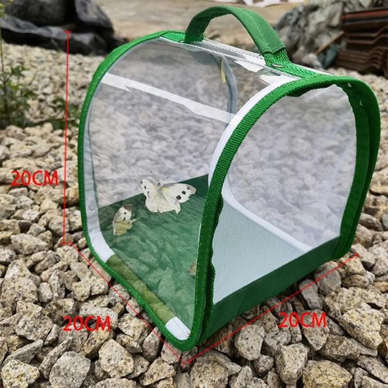 Insect Cage Full Transparent Observation Critter Cage Portable Folding Breeding Insect Cage