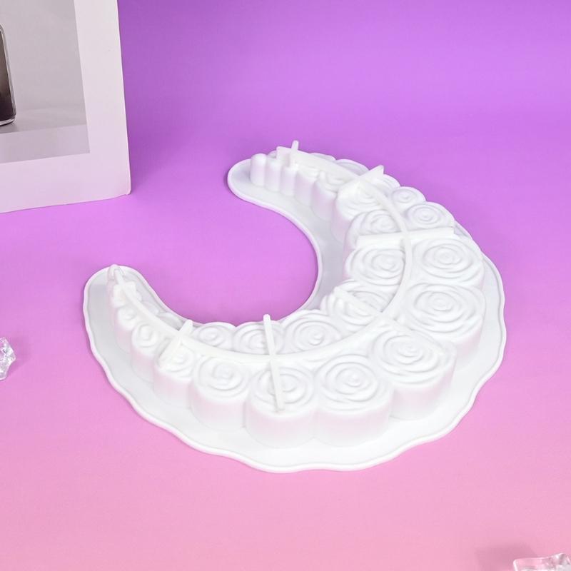 Moon Rose Silicone Molds For Mousse Cake Chocolate Candle Soap Crafting Food Safe Baking Tool Kitchen Accessory
