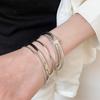6Pcs/7Pcs Europe American Style Wide Open Bangle Set Gold Silver Exaggerated Bracelet  Decoration