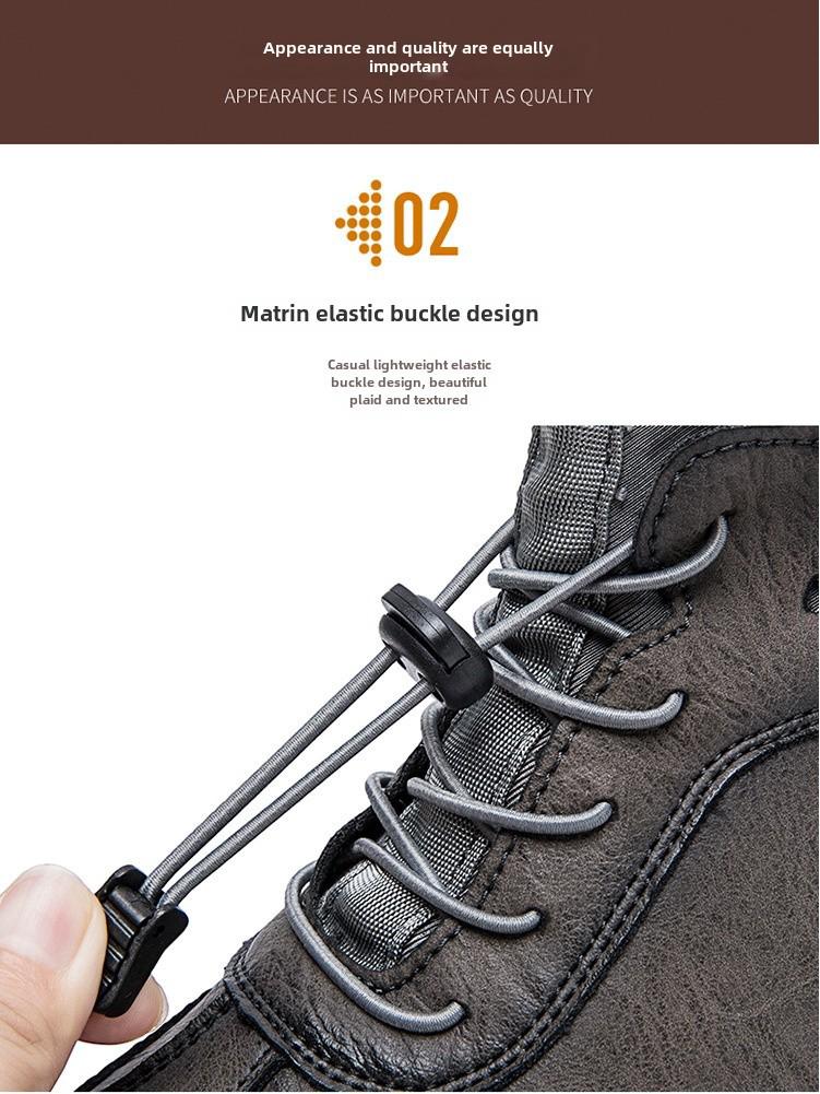 2023 Autumn/Winter Comfortable Hand-stitched Korean Style Genuine Leather Men's Casual Shoes