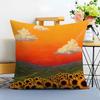 sunflower Cushion Cover Washable Linen Pillowcase Soft  for Sofa Bed Cozy Home Room Decor
