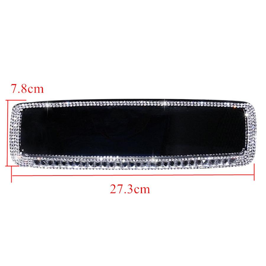 Sparkle Diamond Car Interior Rearview Mirror Bling Rhinestone Decor Accessories