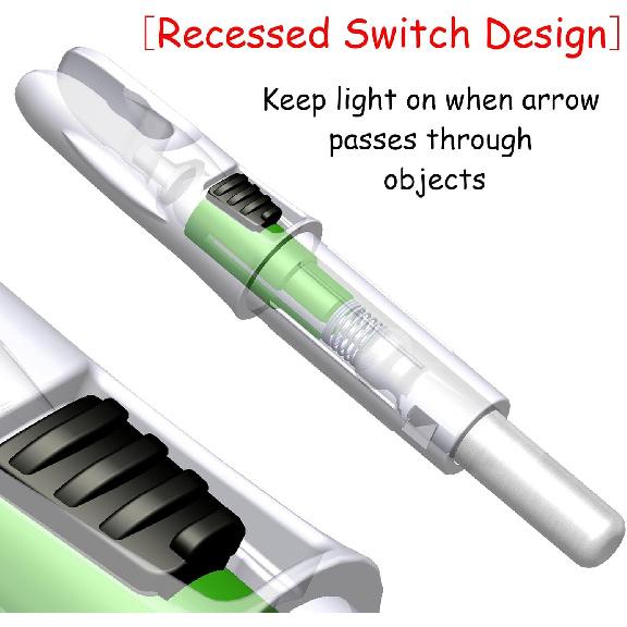 GT Lighted Nocks for Arrows with .246 Inside Diameter Bolts with ON/Off Switch Light up Knocks Compound Bow LED Arrow Nocks for Hunting Shooting