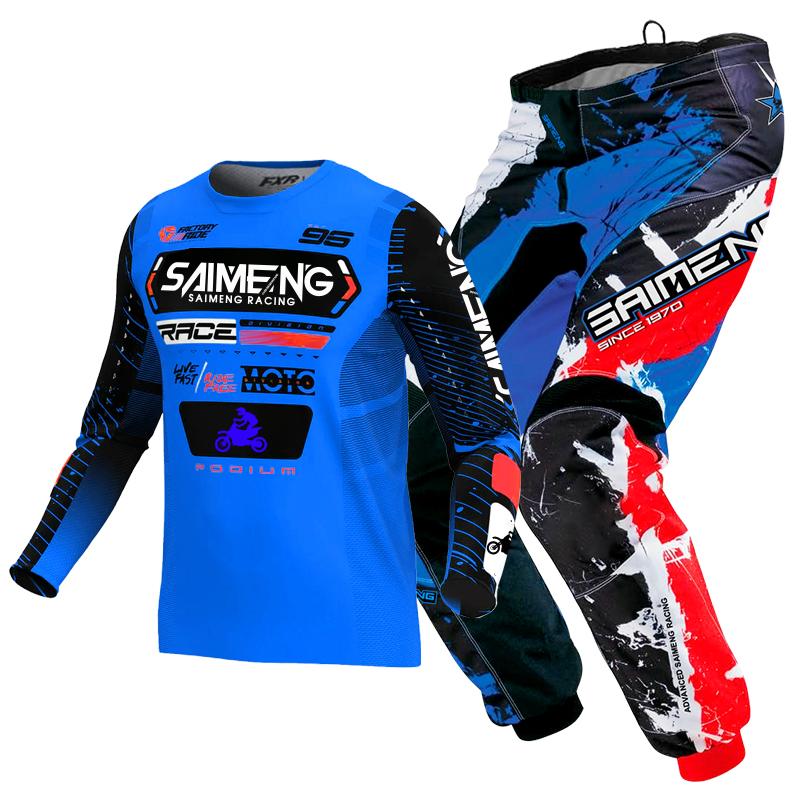 Set Motocross Bambino Maglia e Pantaloni Moto Abbigliamento Bambini Ragazzo Grande Ragazza Set Attrezzatura MX Giovanile Tuta da Corsa