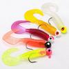 20Pcs Soft Fishing Lure Metal Jig Head Fishing Hooks Realistic Design Bright Color Artificial Bait Worm Lure Fishing Accessories