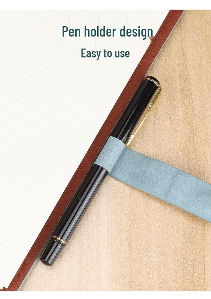A5 Leather Business Notebook with Logo Printing, Thick Ring Binder & Buckle Closure - Perfect for Office Notes