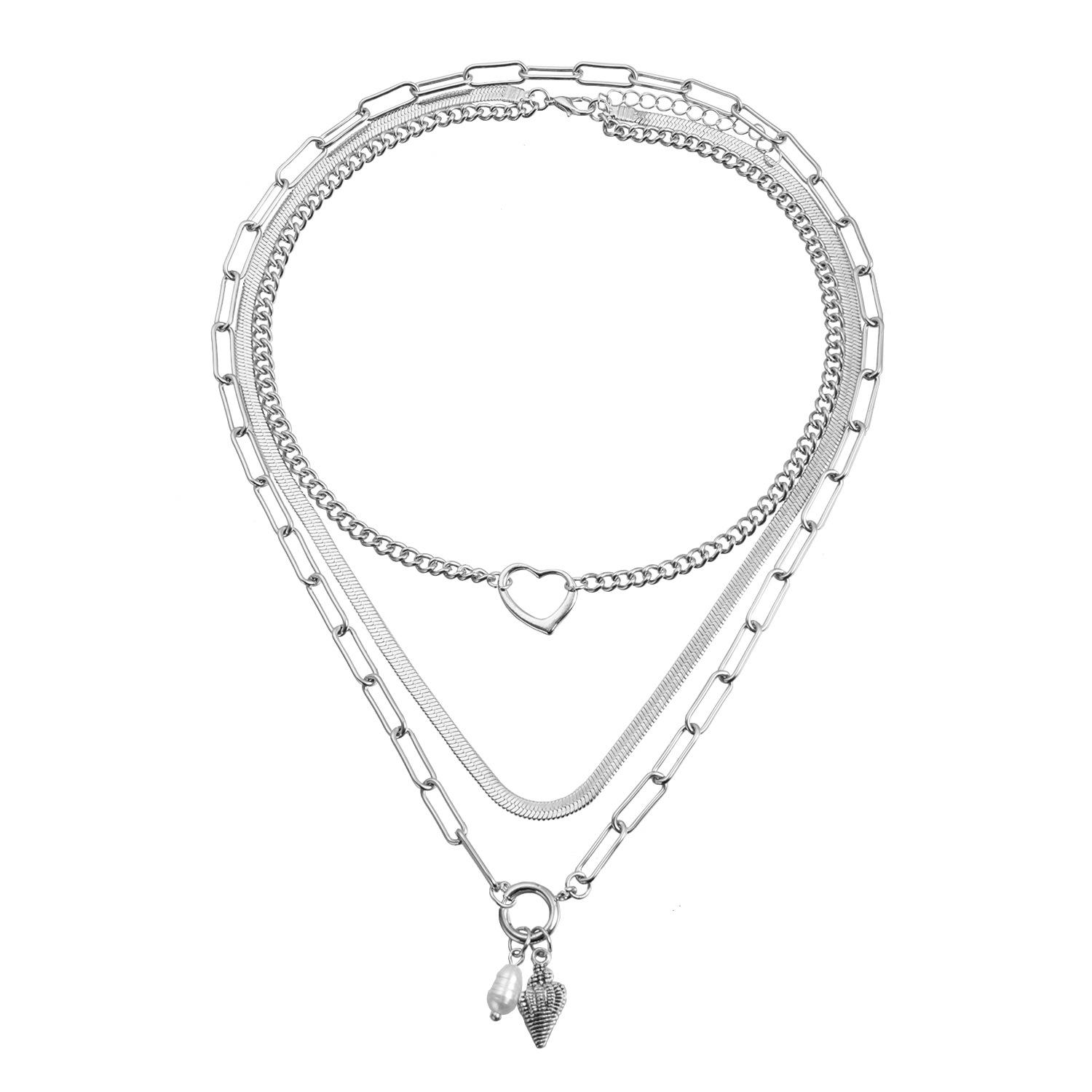 

Light luxury sweet and cool love ins wind removable shell necklace personalized trend item