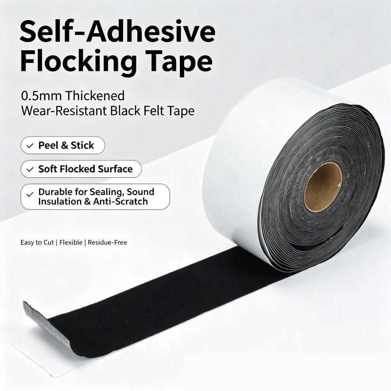 Self-Adhesive Flocked Tape Strong Bond Velvet Cloth Strip for Car Interior Trim Door Edge Protector Scratch-Proof Padding DIY Home Furniture Decor
