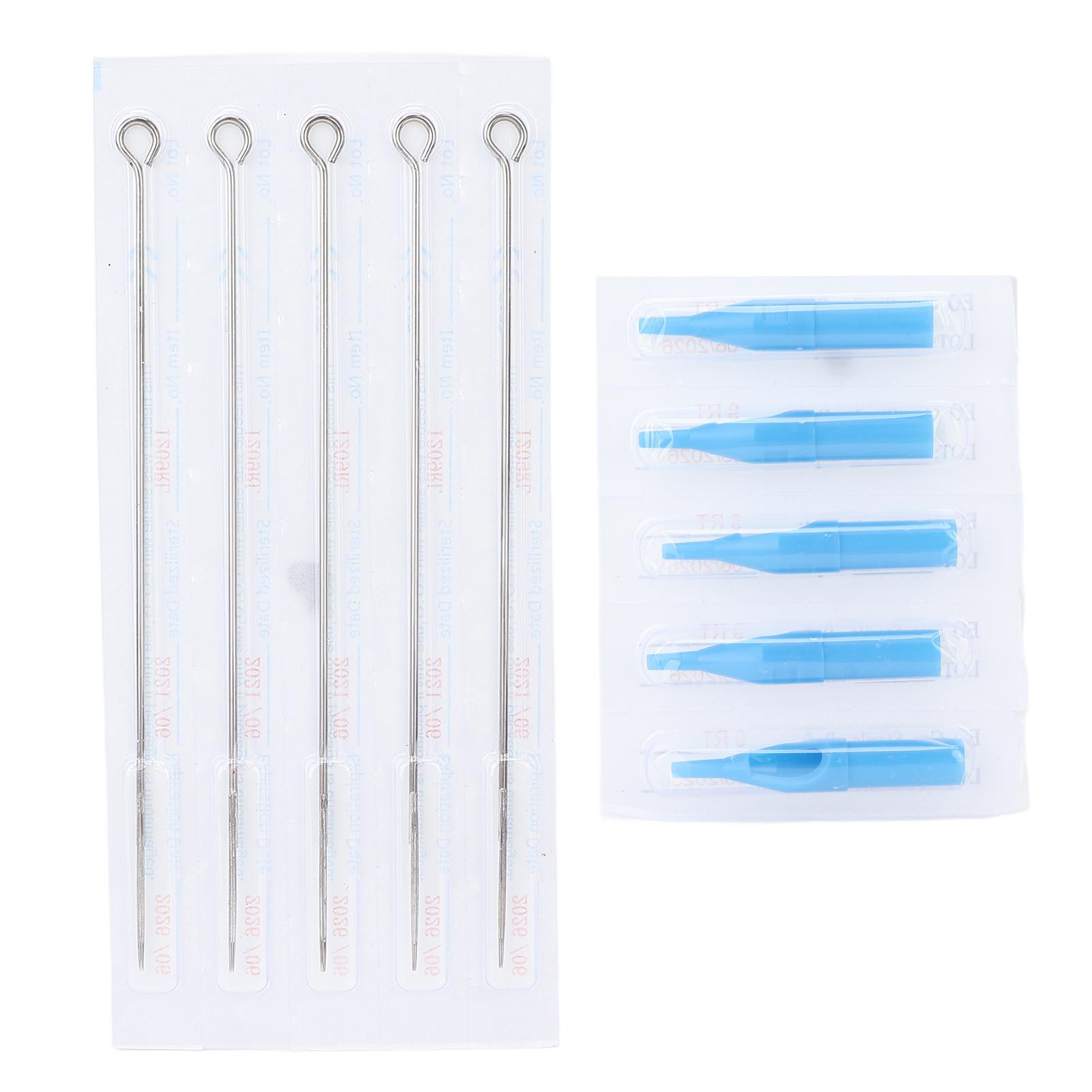 

50 шт. смешанных игл для татуировок из нержавеющей стали, 50 шт. насадок для татуировок, 5 размеров для татуировок