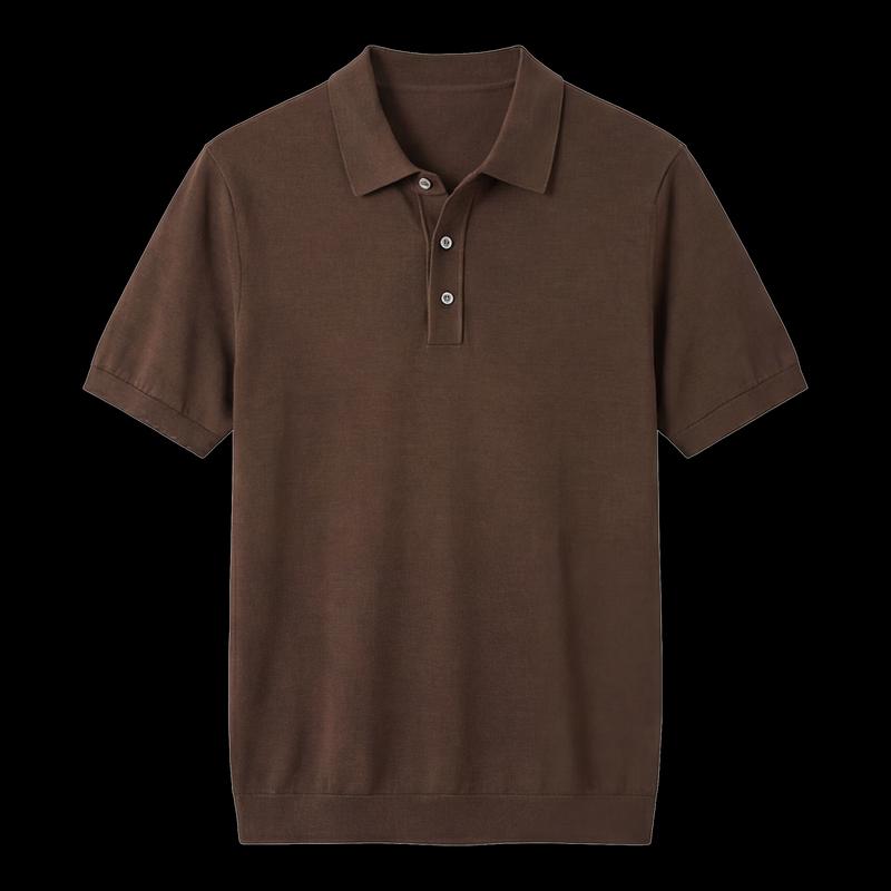 JOW Men's Fine Spun Machine Washable 100% Wool Short Sleeve Polo Shirt