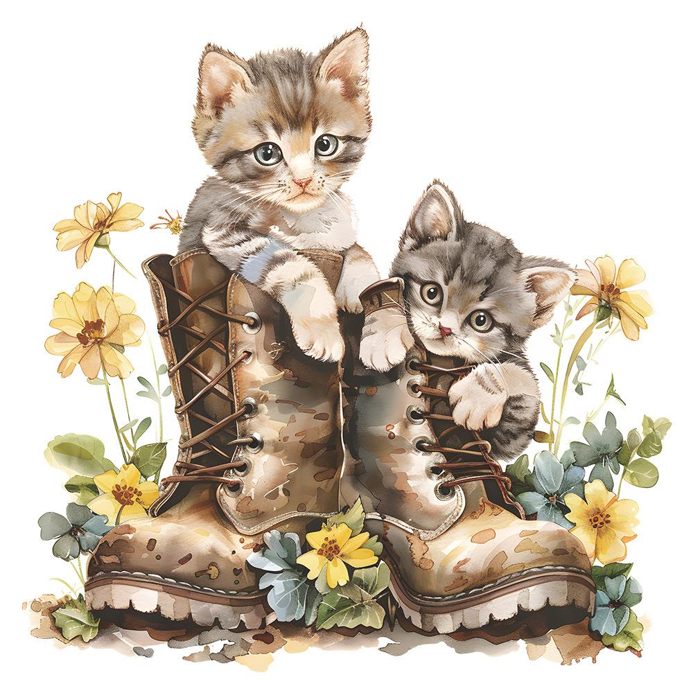 Fun-m148 Shoes Cat Sunflower Toilet with Bathroom Bathroom Decorative Wall Sticker