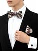 55 Styles Men Bow Tie Sets 3 Pcs Luxury Classic Stripe Pocket Square Cufflinks Paisley Floral Polka Dot Wedding Business