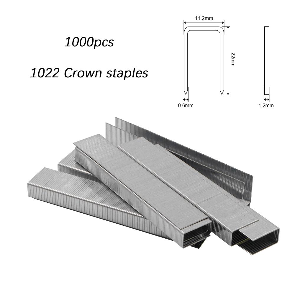 1000pcs 20ga Staples 11.2mm Crown Nails 10/13/22mm U-shape Nail Gun Nails Furniture Staples Upholstery Carpentry Tacks