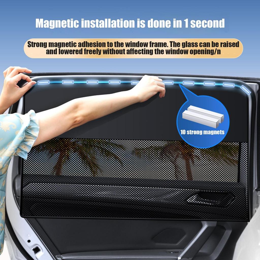 Car Sun Shade Side Sun Shade Magnet, UV Protection, Car Temperature Reduction, Driver/Passenger Seat/Rear