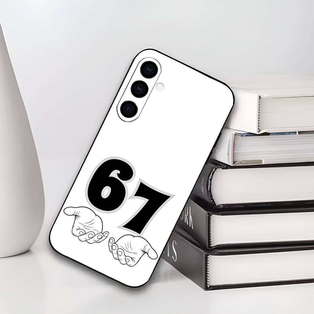 Six Seven 67 Phone Case For Samsung Galaxy A73,A72,A71,A70,A53,A52,A51,Soft Silicone Black Cover