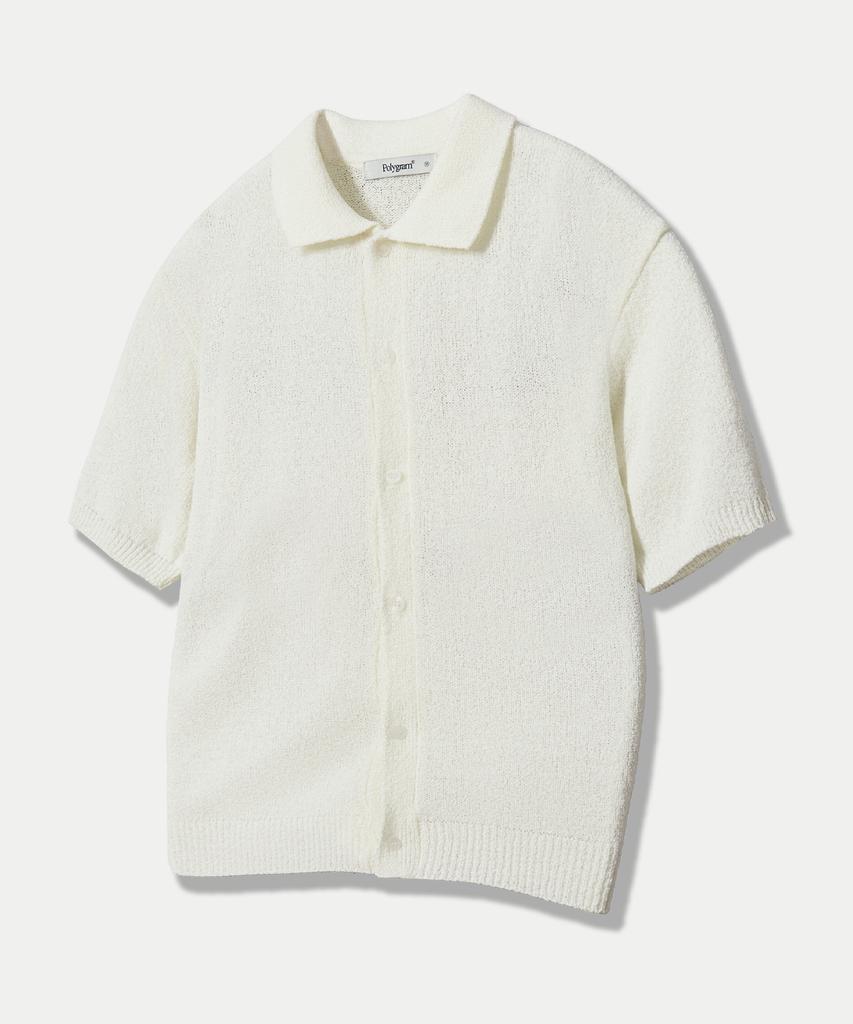 Polygram Boucle Collar Short Sleeve Knit Cardigan - 8 Colors (Type B)