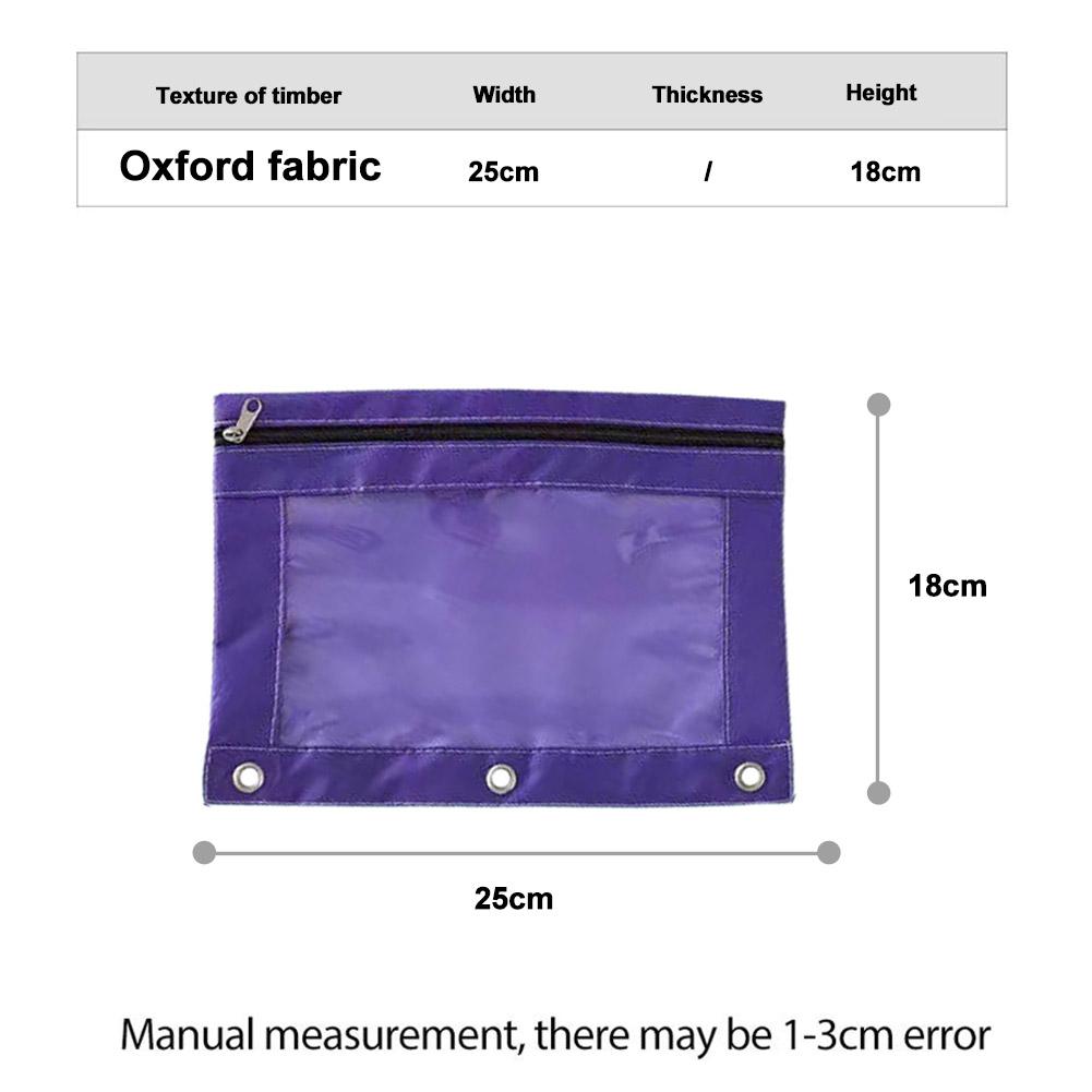 8 Color zipper pencil bag Oxford Cloth Stationery Storage Bag clear window design  for Office School Supplies pen Organizer