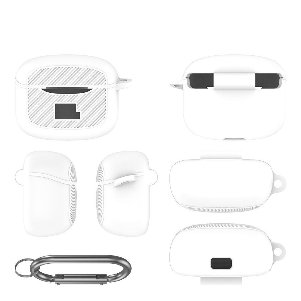 Anti-fall Earphone Case Silicone Dustproof Headphone Protective Case with Carabiner Anti Scratch for JBL Tune Buds 2