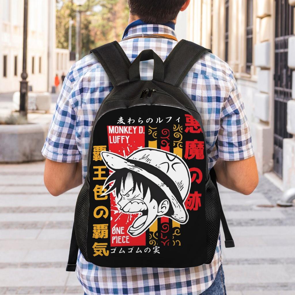 One Pieces Backpack for Women Men Water Resistant College School Luffy Bag Printing Bookbag