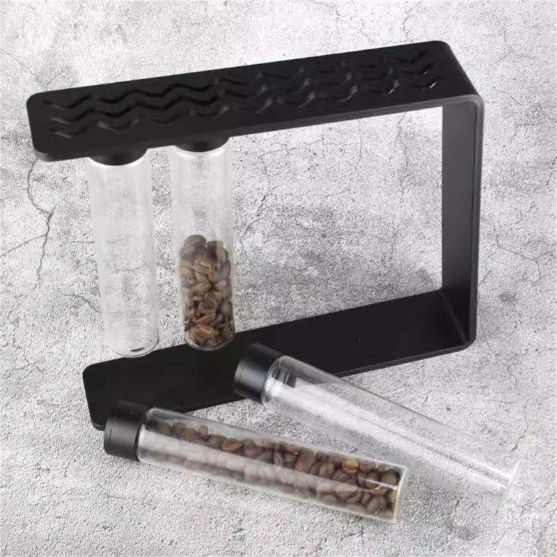 Magnetic Coffee Bean Dispenser Coffee Bean Bottles Glass Test Tube Display Stand Sealing Coffee Bean Containers