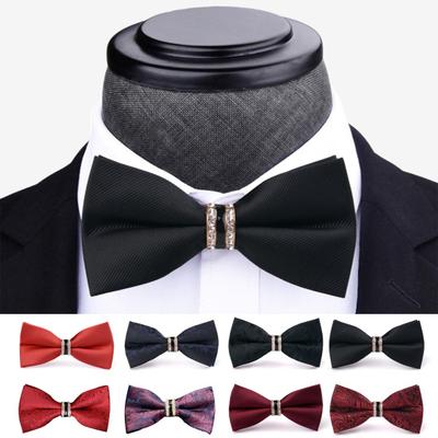 Pajarita para Hombre Estilo Formal De Negocios Decoración De Diamantes De Imitación Exquisito Satén Color Brillante Liso Color Sólido Fiesta Banquete Boda Novio Lazo Accesorios De Ropa