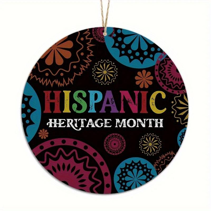 1pc 2d Flat Joyful Festival Circular Wooden Signs - 20cm: Kwanzaa, Diwali, Family Independence Day, Farmhouse, Bar, Cafe, Porch Decoration, Gifts