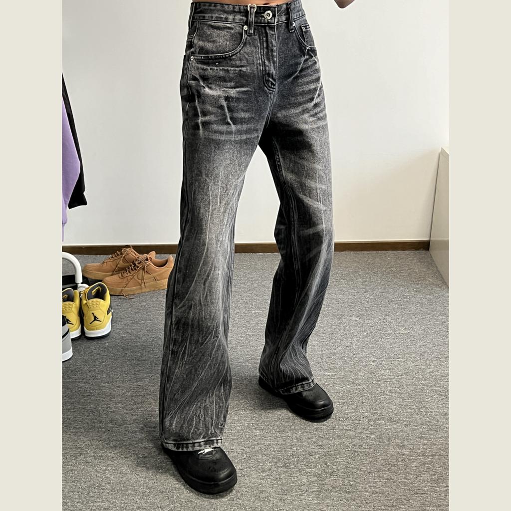 Hong Kong Trendy Herren Sommer Neue 2024 Personalisierte Buchstaben Jeans Hip Hop Ins Trendy High Street Trendy Rascal Hübsche Hose