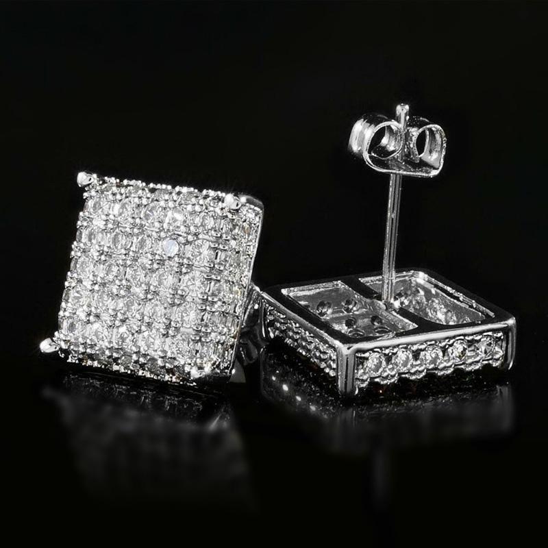 Minimalist Square Stud Earrings for Women/Men Micro Paved CZ Stone Fashion Versatile Couple Earrings 2022 Trend Jewelry