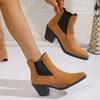 Women's Shoes  High Quality Slip-on Women's Boots Fashion Pointed Toe Office and Career Hot Sale Plus Size Solid Ankle Boots