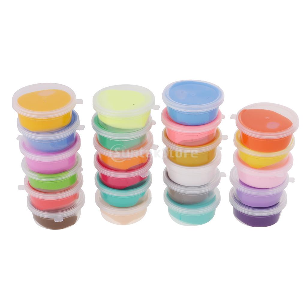24 Colors Ultra-light Putty Soft Ploymer DIY Modeling Clay Colorful Play with 3 Tools Children