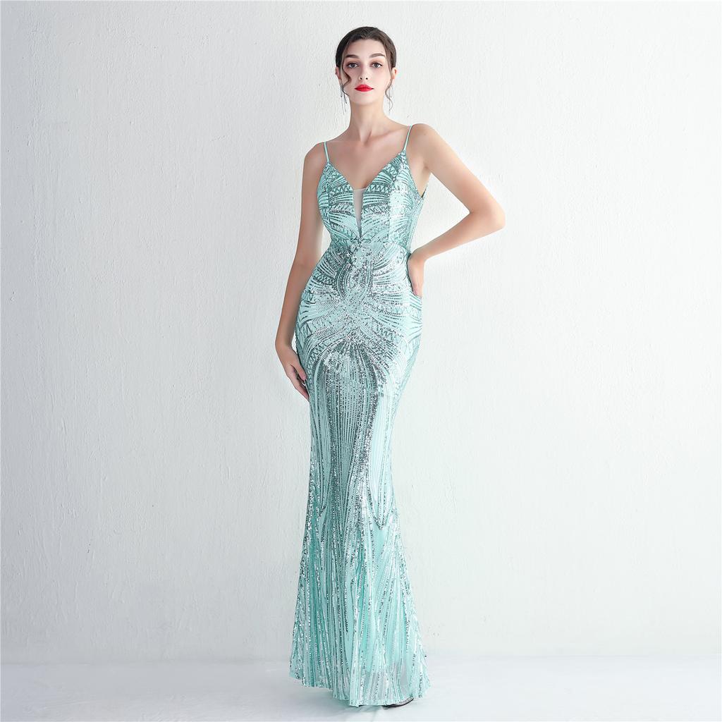 Rochie de petrecere cu paiete Rochie de seara subtire pentru banchet