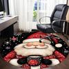 1PC Christmas Santa Office Round Area Rug, Mat Suitable For Office, Under Office Chairs Bedroom Living Room Home Decor, Room Deco