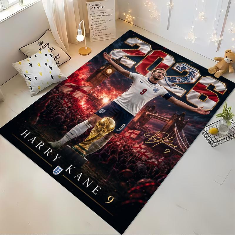 "England Football Champion Rug with Trophy Design - Non-slip Rug Suitable for Living Room and Bedroom Sofas Sofas"