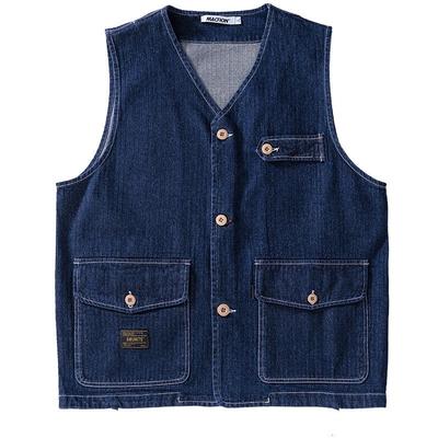 Gilet di Jeans Vintage Autentico Stile Americano   Gilet   Giacca da Lavoro per Uomo Abbigliamento da Lavoro Pesante