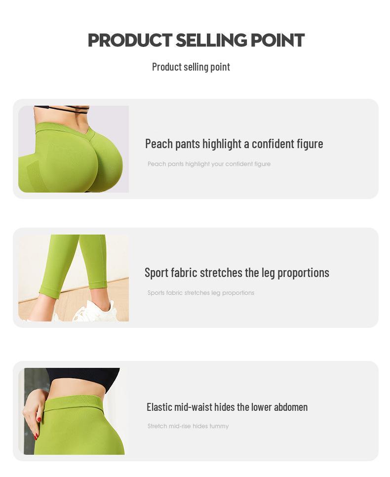 Women's Low Waist Seamless V-Cut Yoga Pants - Peach Butt Enhancing Leggings