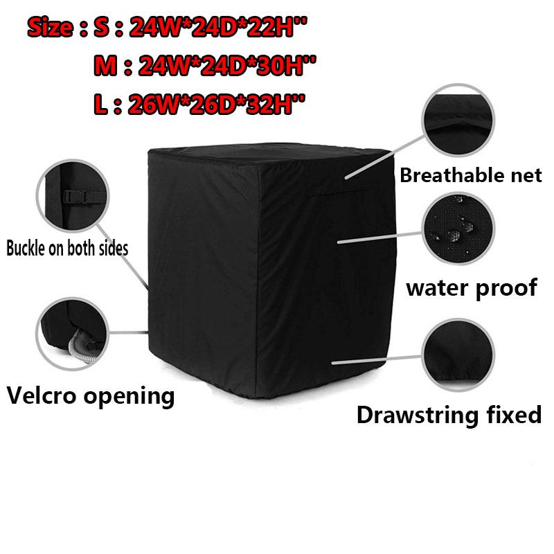 

420D Уличный чехол для кондиционера Кондиционер Водонепроницаемый чехол Защита от пыли и снега S чёрный