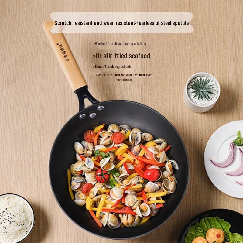 ZISIZ 24cm Cast Iron Mini Wok