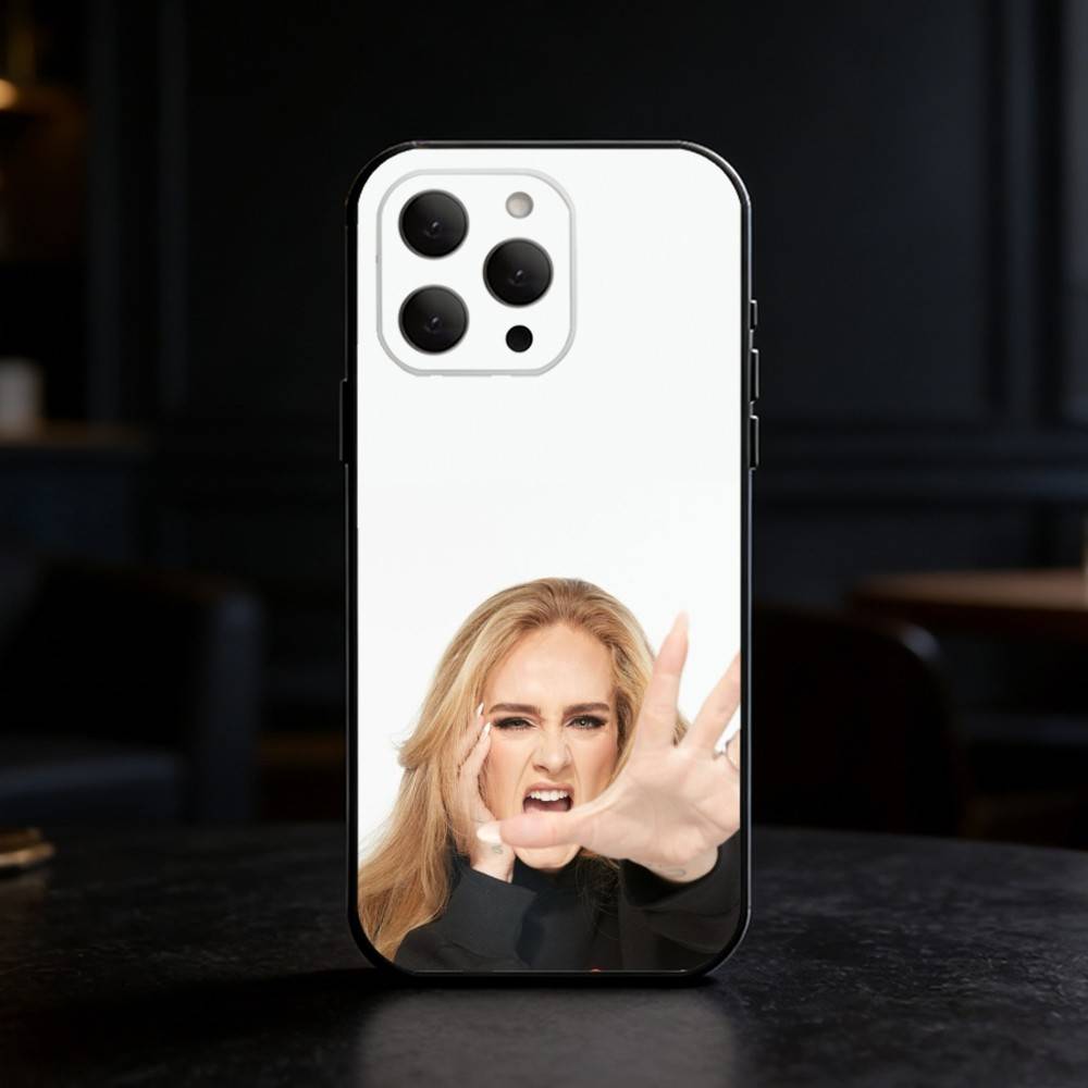 A-Adele singer Phone Case For iPhone 17,16,15,14,13,12,11 Plus,Pro Max,SE4Soft Silicone Black Cover