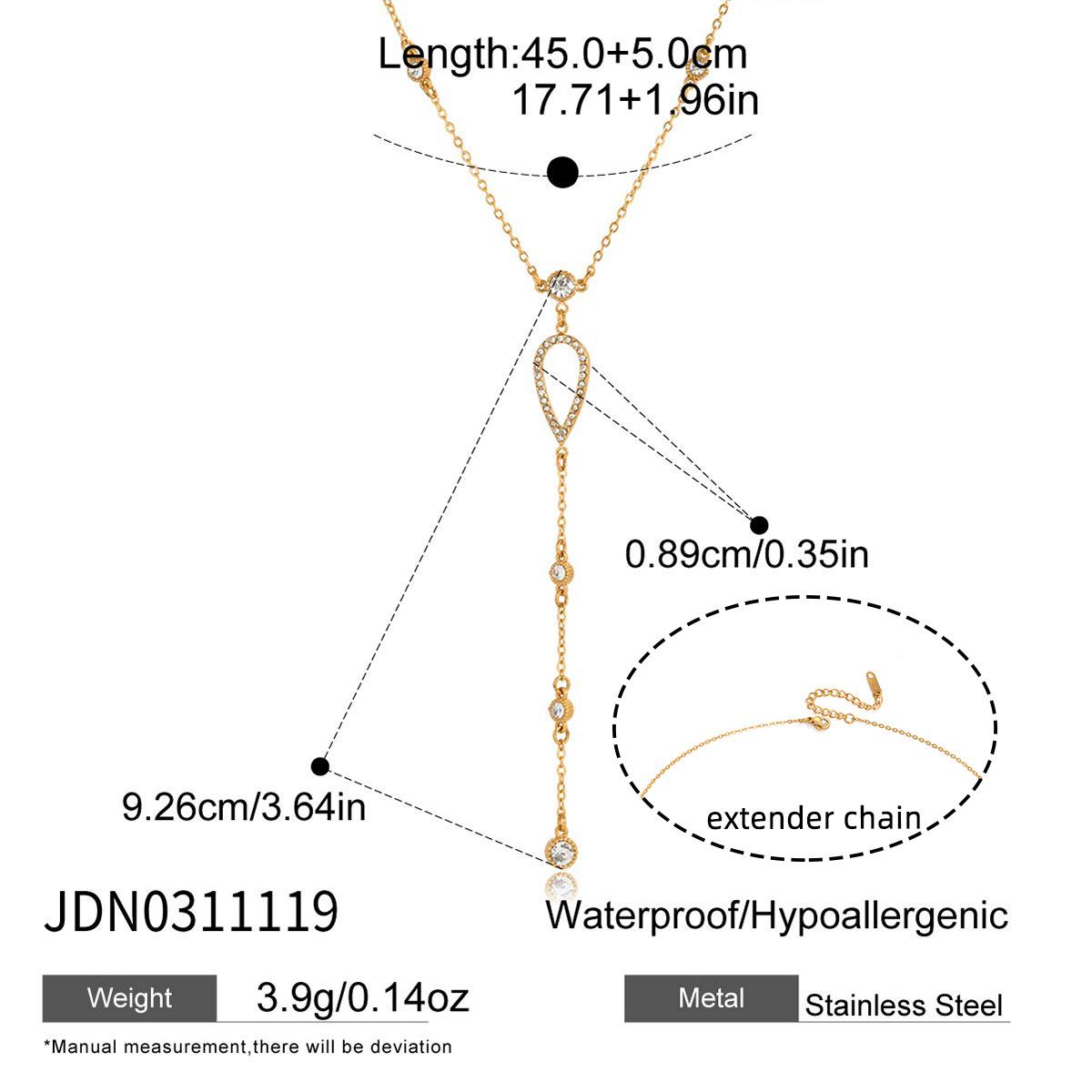 Jiading 18k vacuum electroplating titanium steel necklace accessories simple sweater chain long jewelry