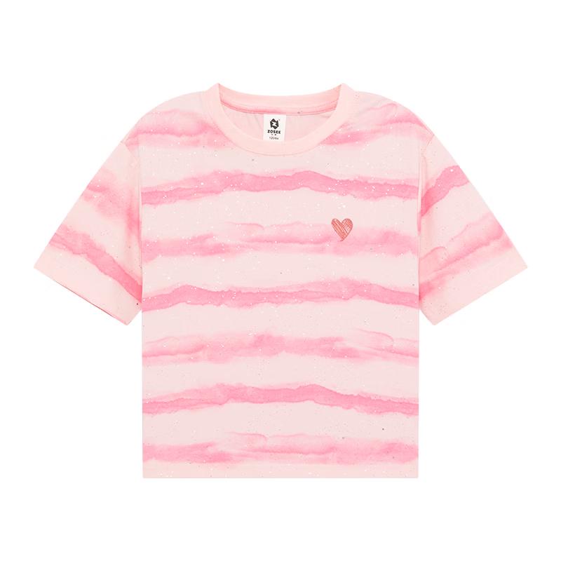 Girls  Striped Short Sleeve T-Shirt 130