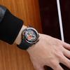 [BUREI] Men's Chronograph Analog Waterproof Quartz Watch with Black Urethane Belt, Date, Gold, Men's Selection, Gift