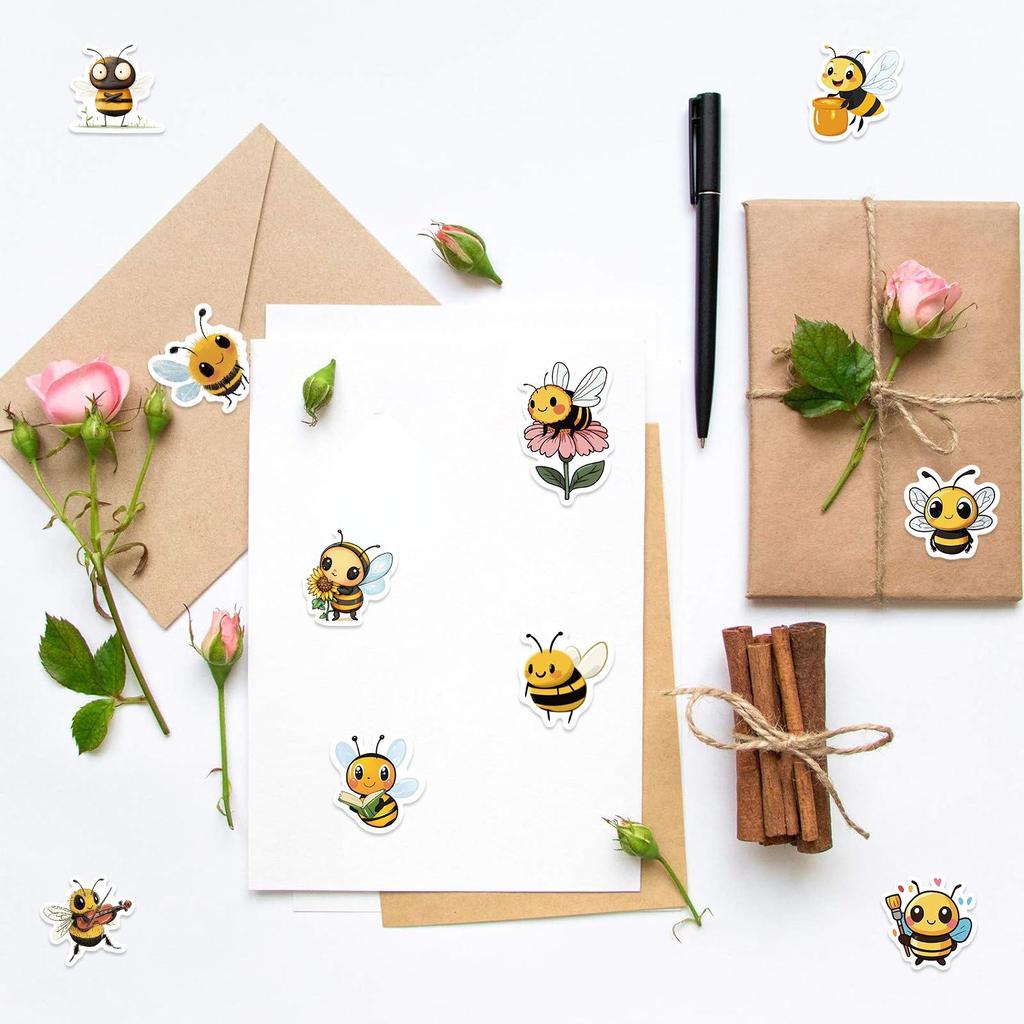 Autocollants Mignons Abeille Dessin Animé Auto-adhésifs: Rouleau de 500 pour Récompenses Étudiantes & Décoration de Journal