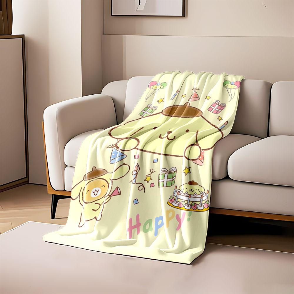 

Cute dog cartoon with birthday decorations, gifts, balloons, and cake. for all seasons blanket lunch break throw gift 80cm x 120cm