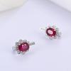 Natural Filled Ruby Jewelry Set July Birthstone 925 Silver Ring Earrings Necklace for Women Wedding Banquet Gifts Rare Precious