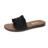 Spring and summer new lace one-word slippers flat heel casual women's sandals women's shoes student flat beach shoes