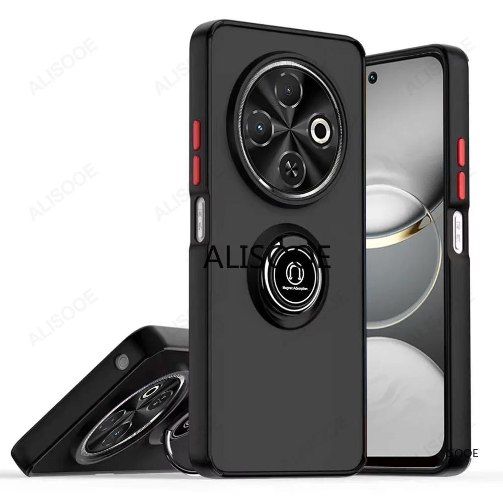 Shockproof Armor Funda for Tecno Spark 30C (4G) Case Translucent Ring Stand Holder Cover for Tecno Spark 30C (KL5, Kl5n) Cover