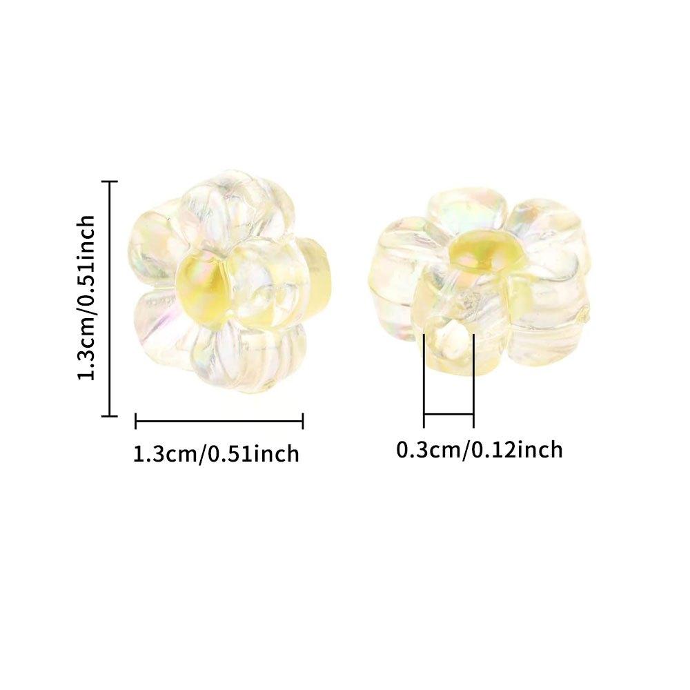 60/120pcs Acrylic Material Flower Style AB Color Illusion Decorative Beads DIY Bracelet Necklace Earrings Keychain Foot Chain