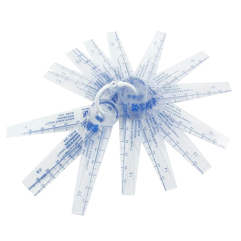 A96I-Plastic Feeler Gauge 0.05-2Mm Thickness Measuring Tools 20 In 1 Feeler Gauge For Measuring Gaps