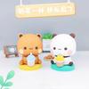 Cute Kawaii Bubu Dudu Panda Bear Figure Cartoon Exciting Bear Miniatures Collectible Animal Toy Doll Ornament Home Derocation